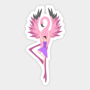 The Ballerina And The Flamingo Sticker